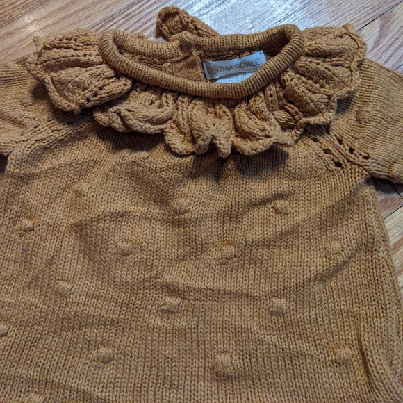 Cynthia Rowley Shirt Skirt Tan Brown Infant baby girl 0-3 months knit top cute - Picture 2 of 10